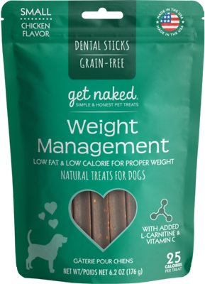 Get Naked Weight Management Dental Chew Sticks Grain-Free Dog Treats, Small