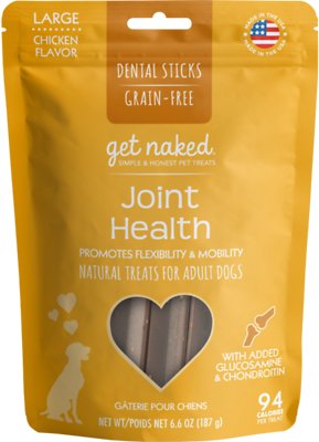 Get Naked Joint Health Dental Chew Sticks Dog Treats, Large