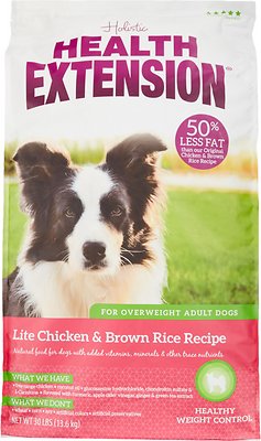 Health Extension Lite Chicken & Brown Rice Recipe Dry Dog Food, 30-lb