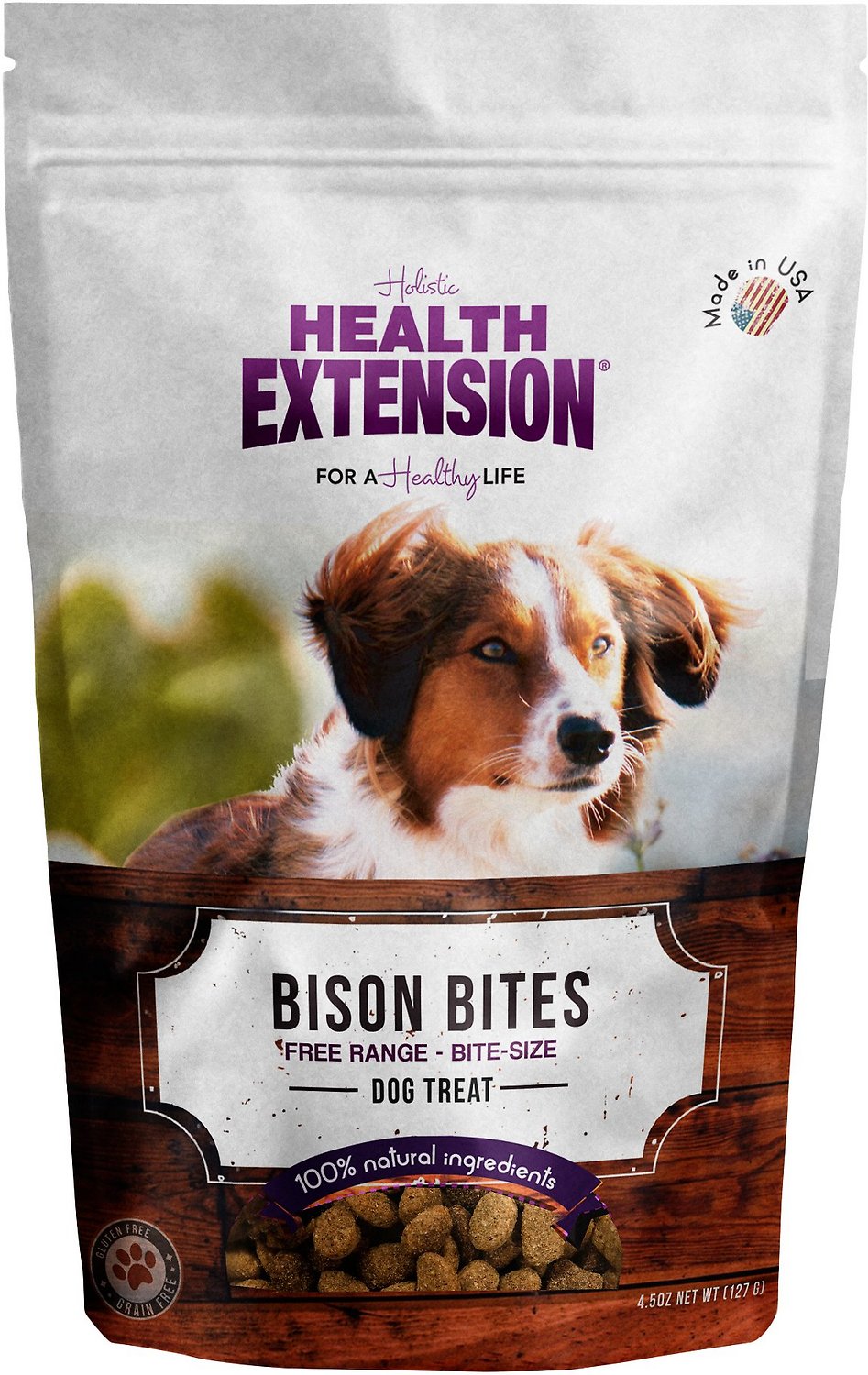 Health Extension Grain-Free Bison Bites Dog Treats, 4.5-oz
