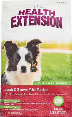 Health Extension Lamb & Brown Rice Dry Dog Food, 15-lb