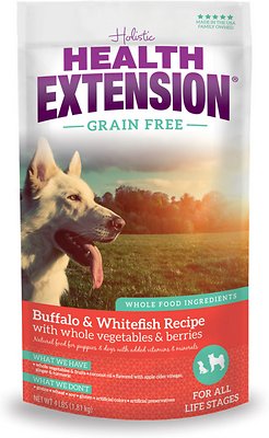 Health Extension Grain-Free Buffalo, Whitefish & Chickpea Formula Dry Dog Food, 23.5-lb