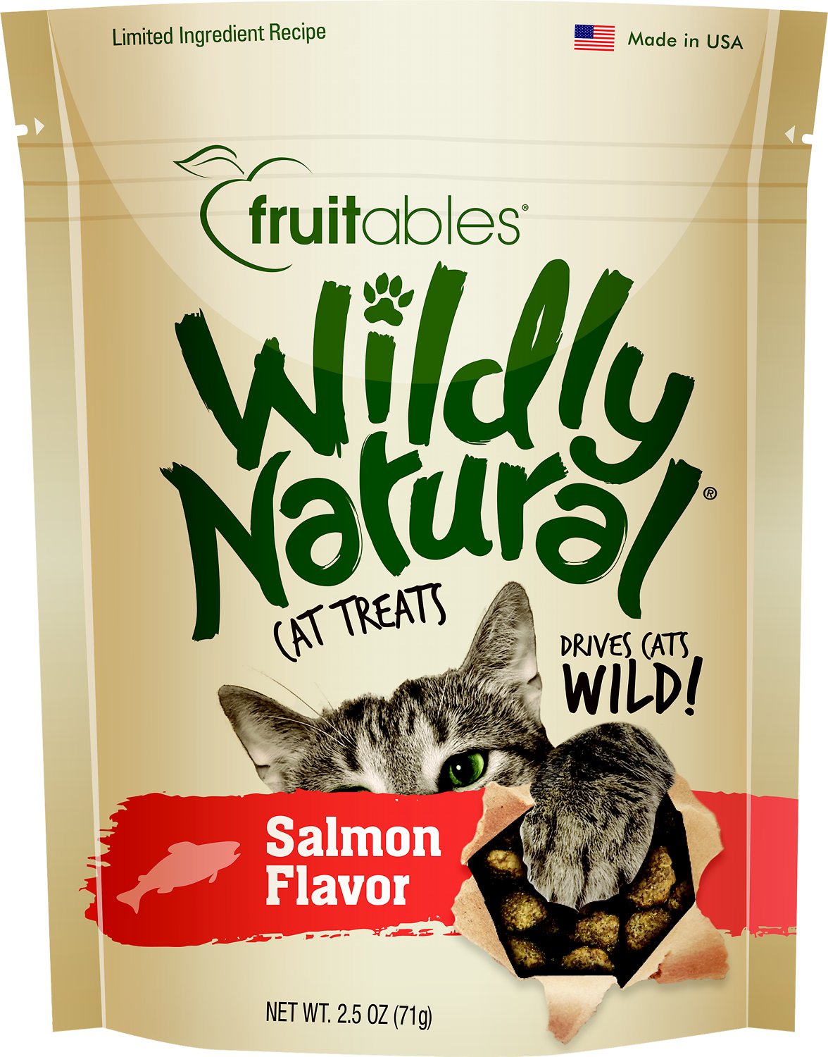 Fruitables Wildly Natural Salmon Flavor Cat Treats, 2.5-oz bag