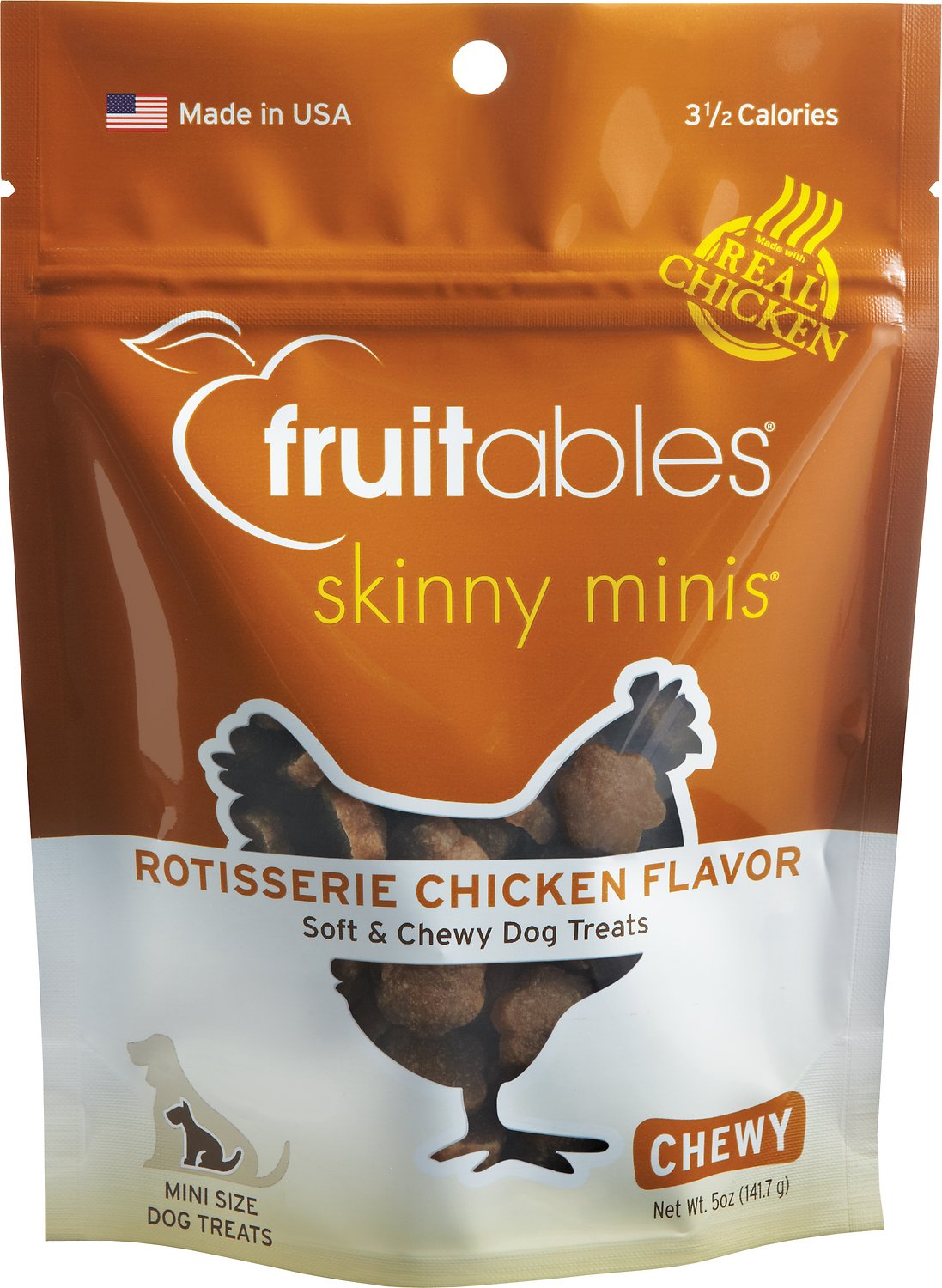 Fruitables Skinny Minis Rotisserie Chicken Flavor Soft & Chewy Dog Treats, 5-oz