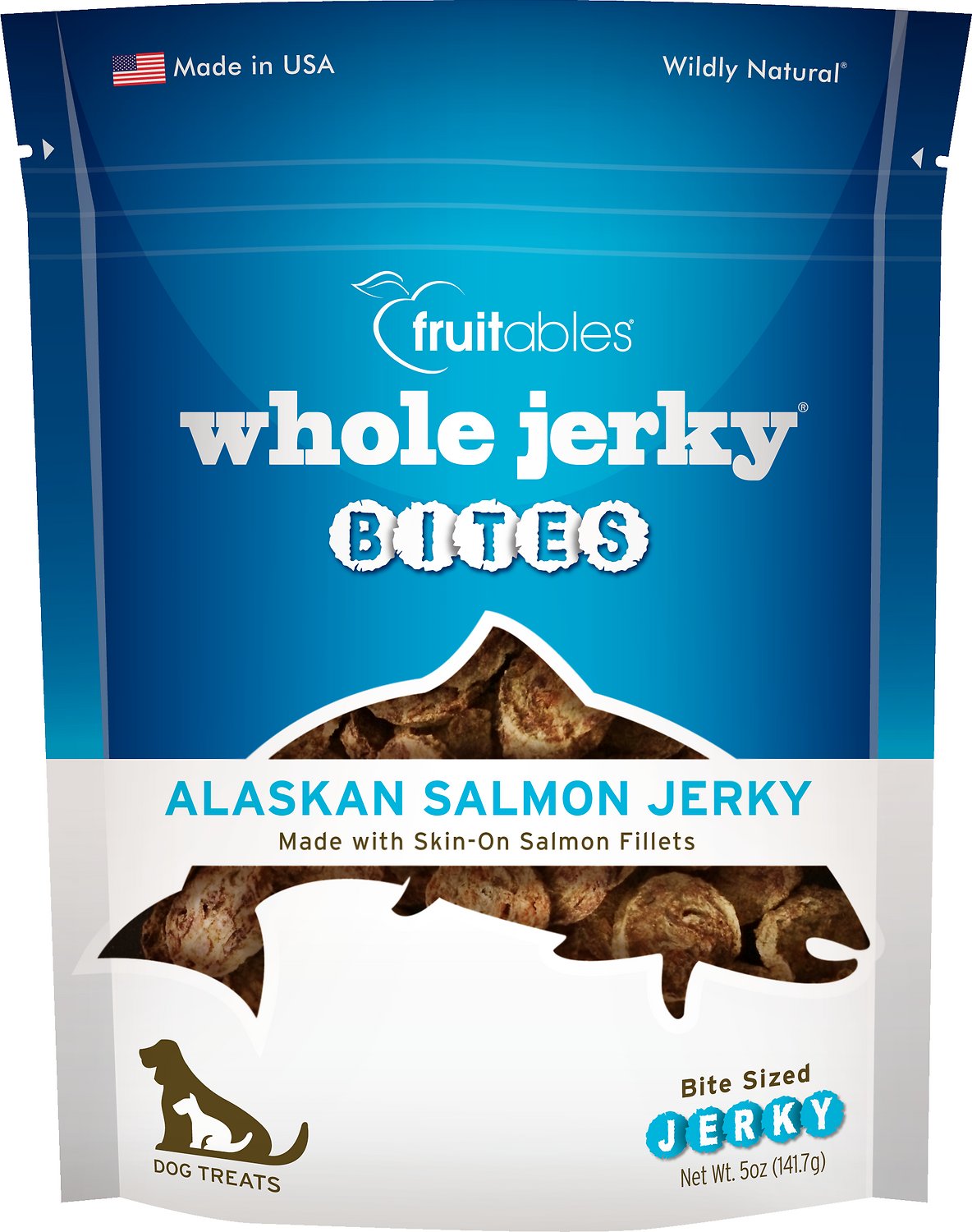 Fruitables Whole Jerky Bites Alaskan Salmon Dog Treats, 5-oz