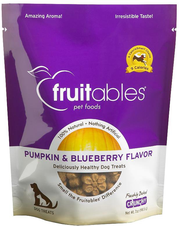 Fruitables Pumpkin & Blueberry Flavor Crunchy Dog Treats, 7-oz