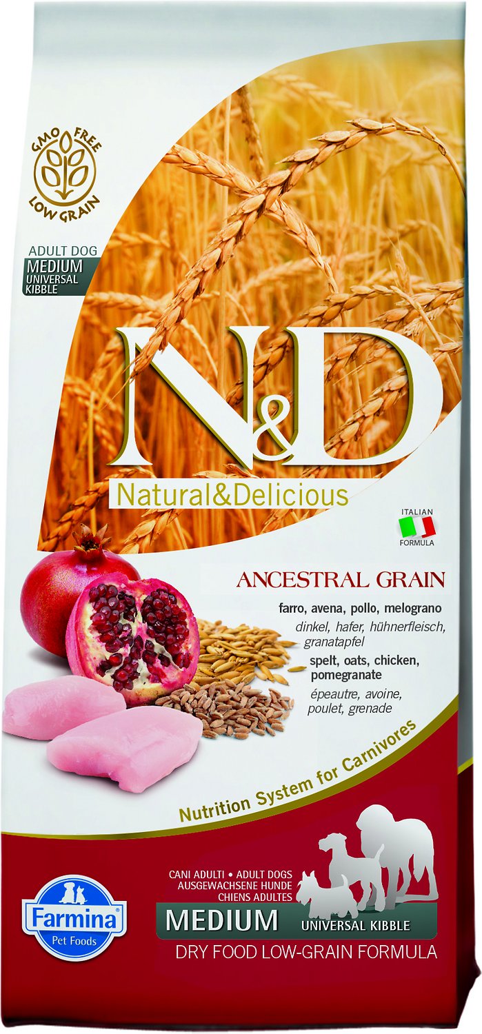 Farmina Natural & Delicious Chicken & Ancestral Low-Grain Formula Dry Dog Food, 5.5-lb bag
