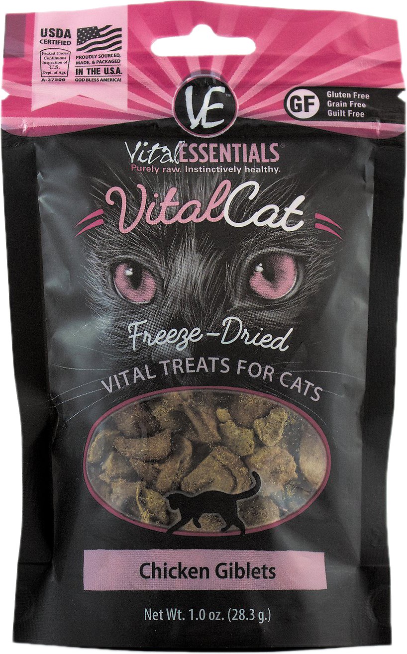 Vital Essentials Chicken Giblets Freeze-Dried Cat Treats, 1-oz bag