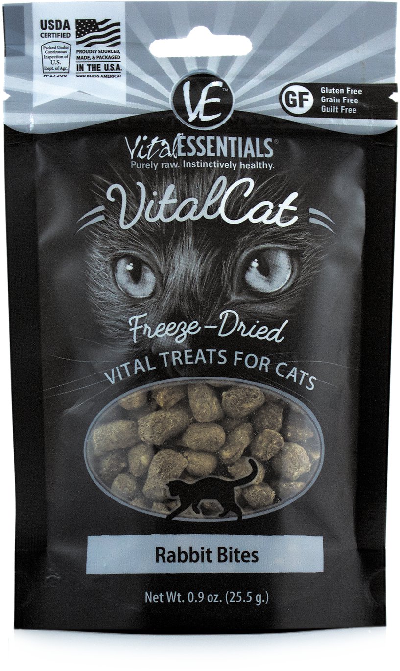 Vital Essentials Rabbit Bites Freeze-Dried Cat Treats, 0.9-oz bag