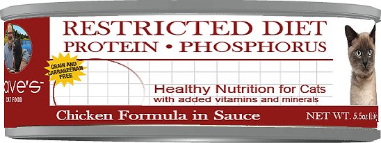 Dave's Pet Food Restricted Diet Protein & Phosphorus Chicken Formula in Sauce Grain-Free Canned Cat Food, 5.5-oz, case of 24