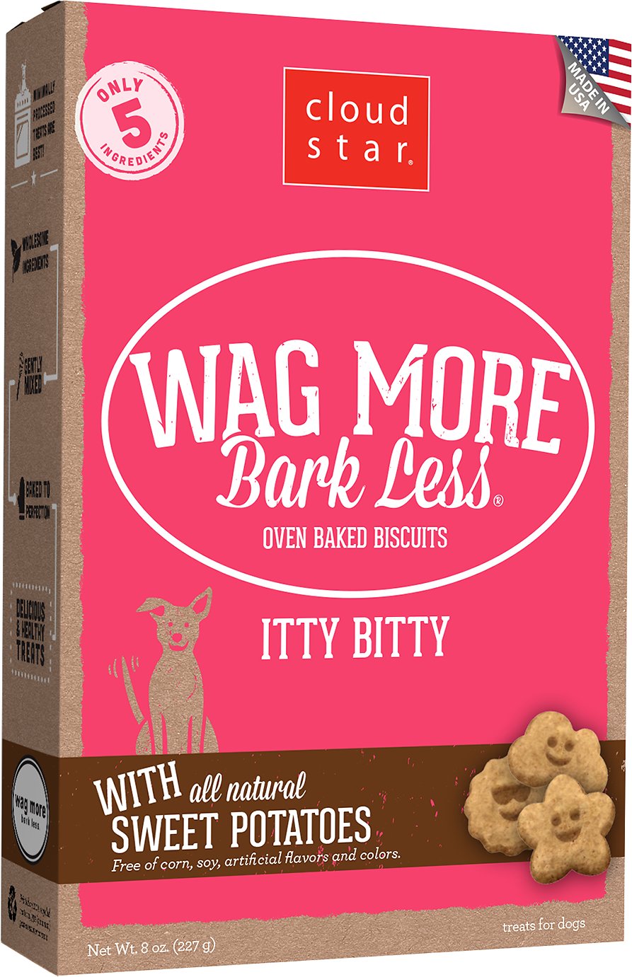 Cloud Star Wag More Bark Less Itty Bitty Oven Baked with Sweet Potatoes Dog Treats, 8-oz box