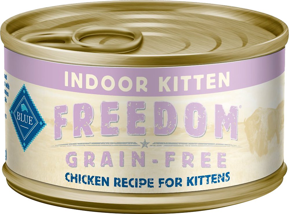 Blue Buffalo Freedom Indoor Kitten Chicken Recipe Grain-Free Canned Cat Food, 3-oz, case of 24
