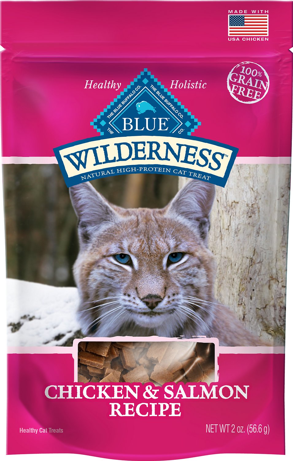 Blue Buffalo Wilderness Chicken & Salmon Grain-Free Cat Treats, 2-oz