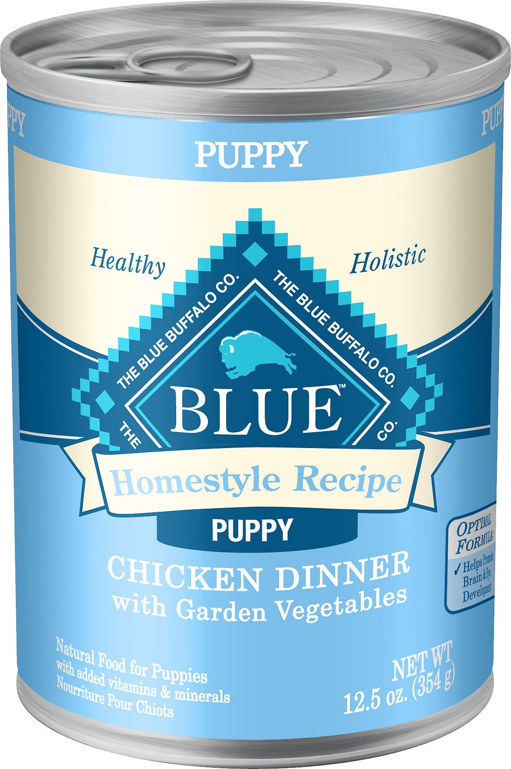 Blue Buffalo Homestyle Recipe Puppy Chicken Dinner with Garden Vegetables Wet Dog Food Can, 12.5-oz