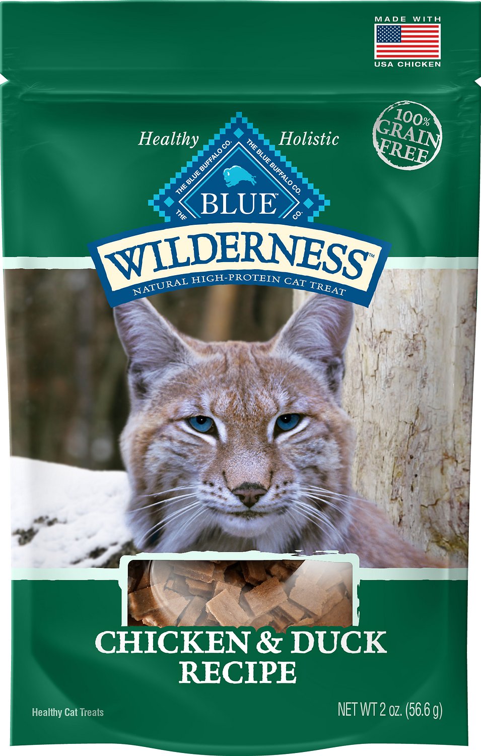 Blue Buffalo Wilderness Chicken & Duck Grain-Free Cat Treats, 2-oz