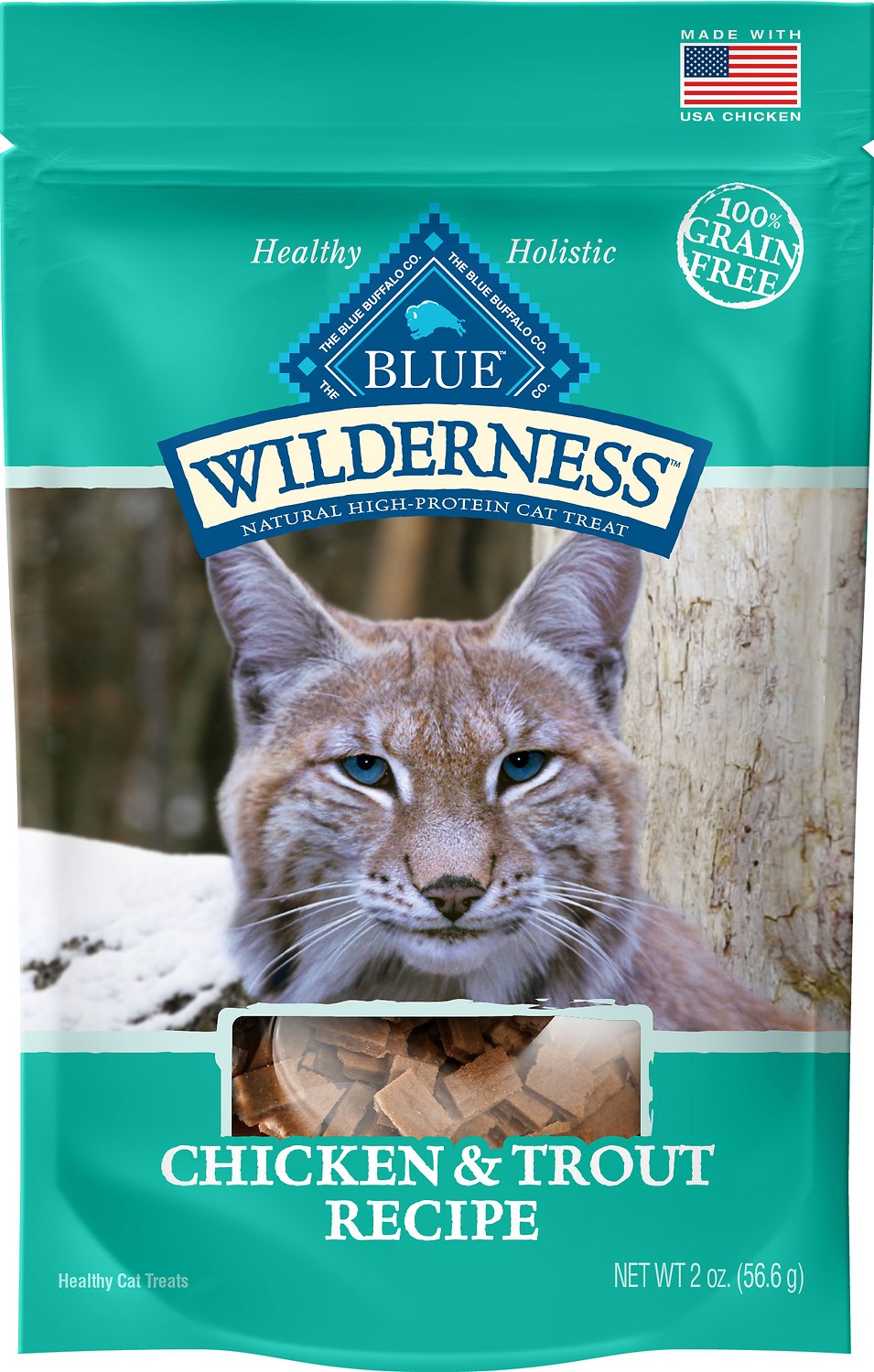 Blue Buffalo Wilderness Chicken & Trout Grain-Free Cat Treats, 2-oz