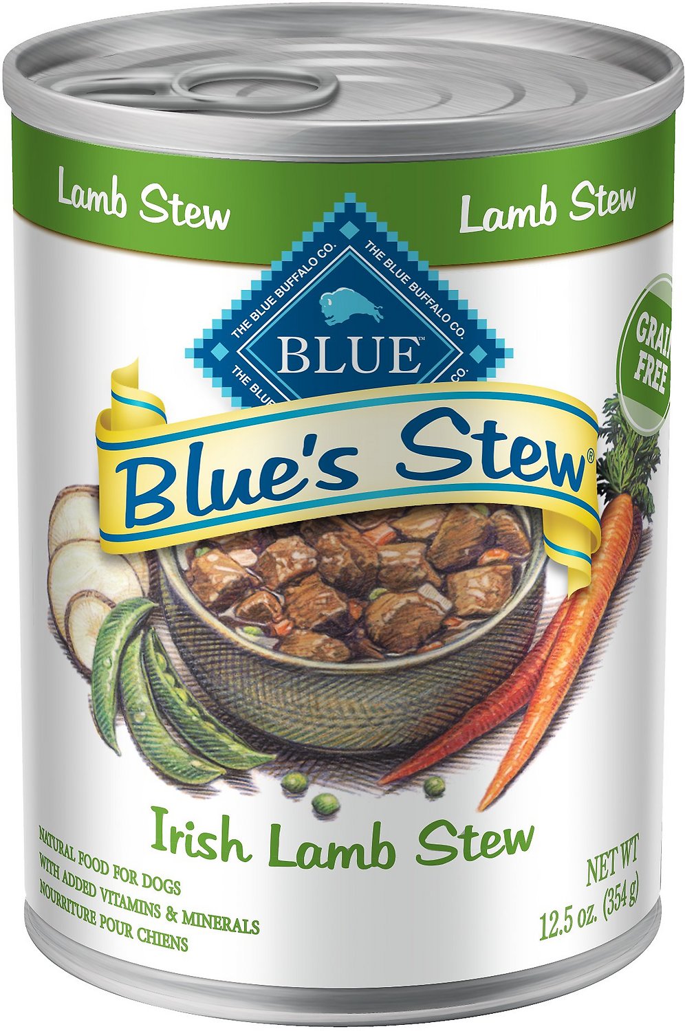 Blue Buffalo Blue's Irish Lamb Stew Grain Free Wet Dog Food Can, 12.5-oz