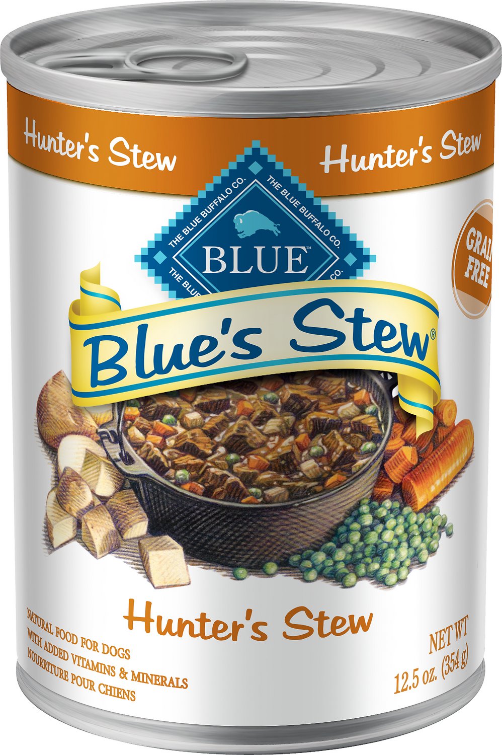 Blue Buffalo Blue's Hunter's Stew Grain Free Wet Dog Food Can, 12.5-oz