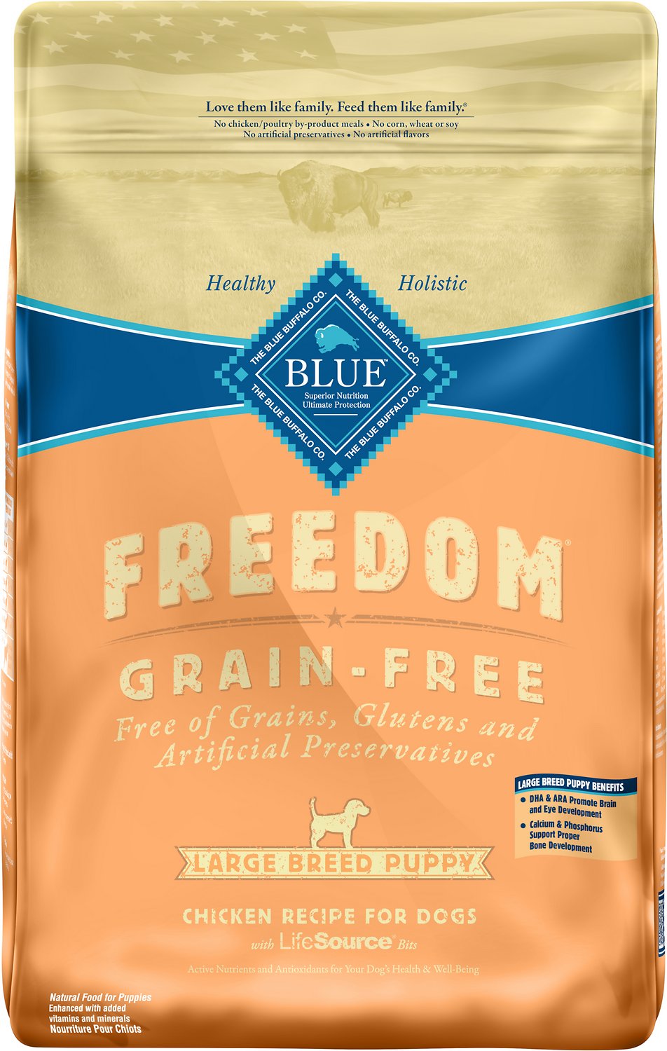 Blue Buffalo Freedom Large Breed Puppy Chicken Recipe Grain-Free Dry Dog Food, 24-lb bag