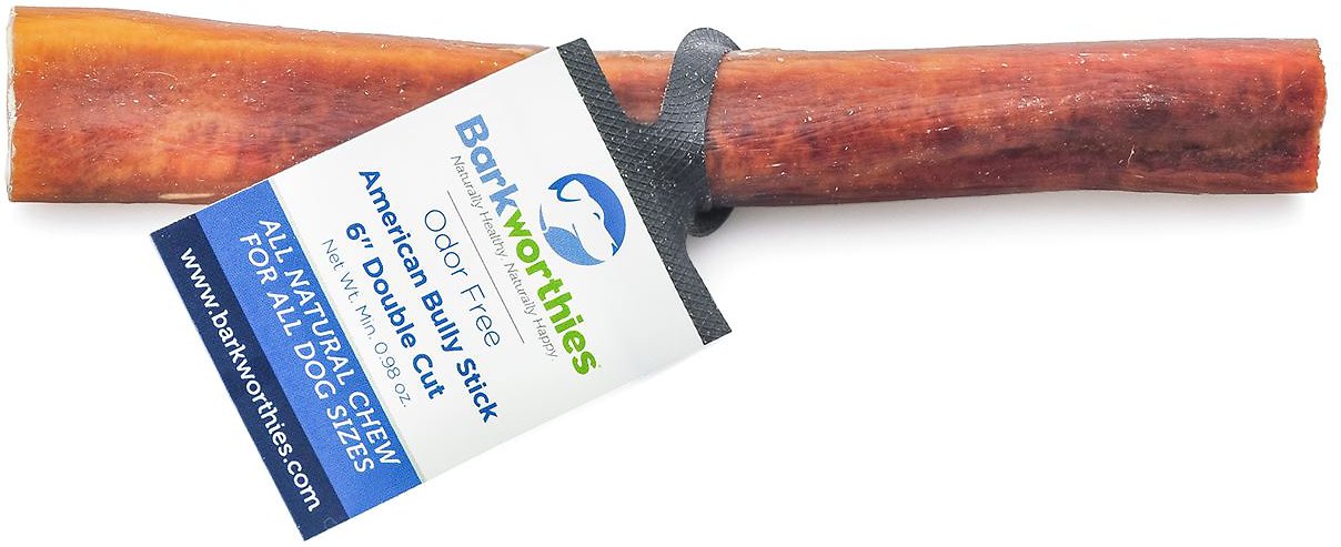 Barkworthies Odor-Free American Double Cut 6" Bully Sticks Dog Treats