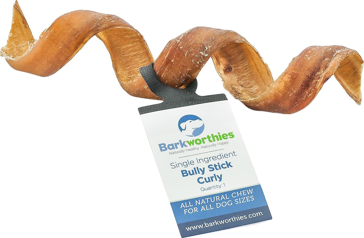 Barkworthies Curly Bully Sticks Dog Treats