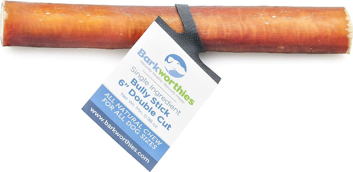 Barkworthies Double Cut 6" Bully Sticks Dog Treats