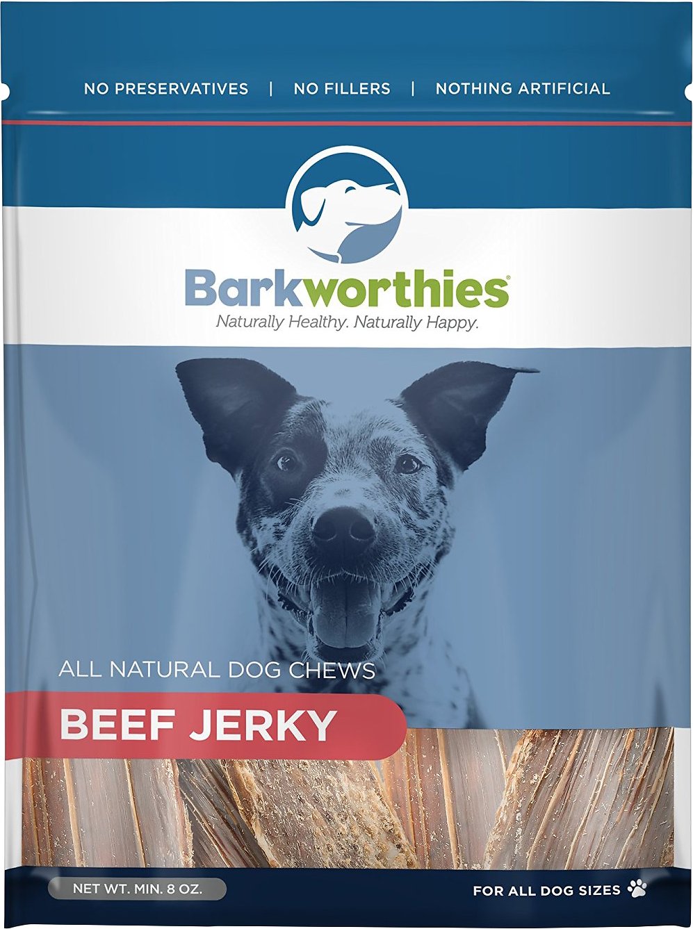 Barkworthies Beef Jerky Dog Treats, 8-oz bag