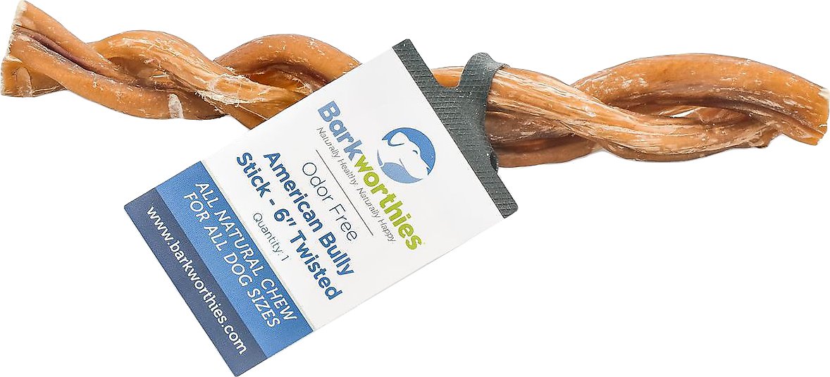 Barkworthies Odor-Free American Twisted 6" Bully Sticks Dog Treats