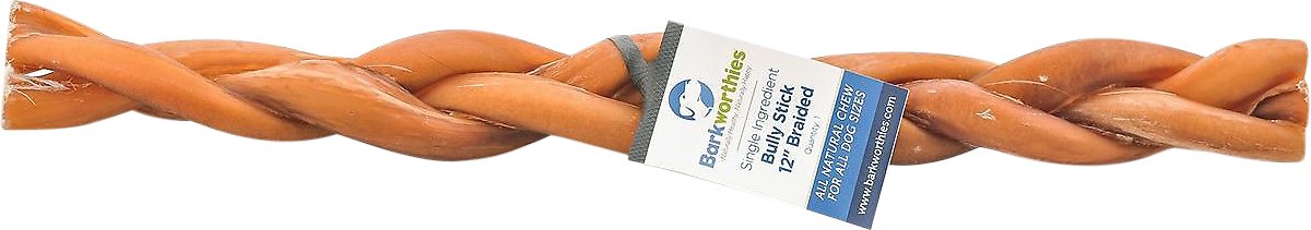 Barkworthies Braided 12" Bully Sticks Dog Treats