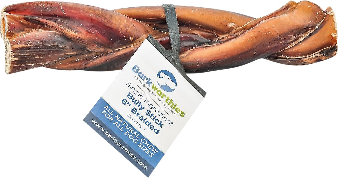 Barkworthies Braided 6" Bully Sticks Dog Treats