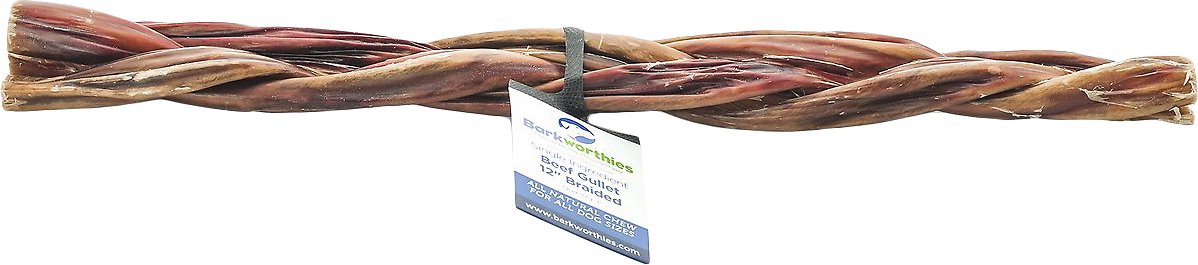 Barkworthies Braided Beef Gullet 12" Dog Treats