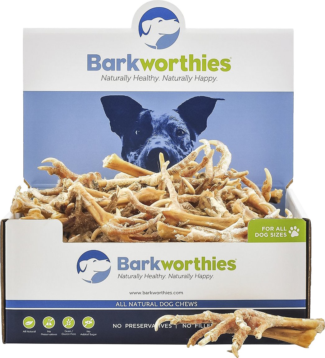 Barkworthies Chicken Feet Dog Treats, Case of 100