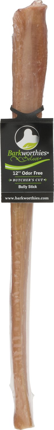 Barkworthies Odor-Free Select Butchers Cut 12" Bully Sticks Dog Treats