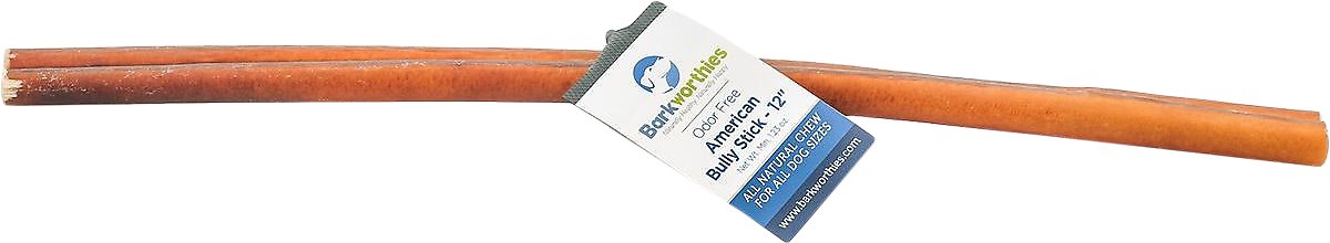 Barkworthies Odor-Free American Bully Sticks 12" Dog Treats