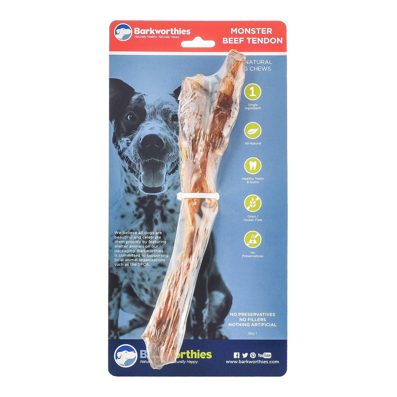 Barkworthies Monster Angus Beef Tendon Dog Treats