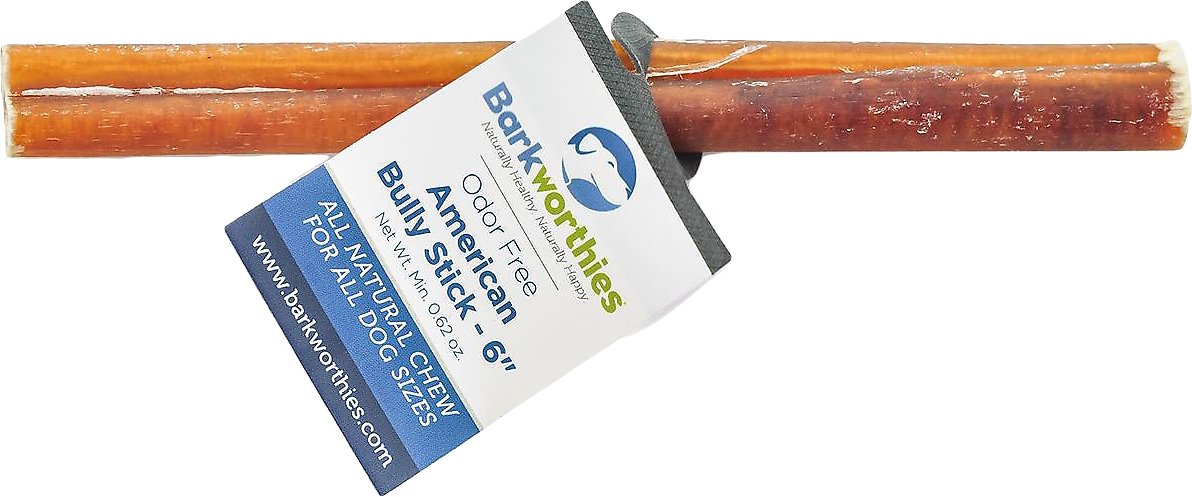Barkworthies Odor-Free American Bully Sticks 6" Dog Treats