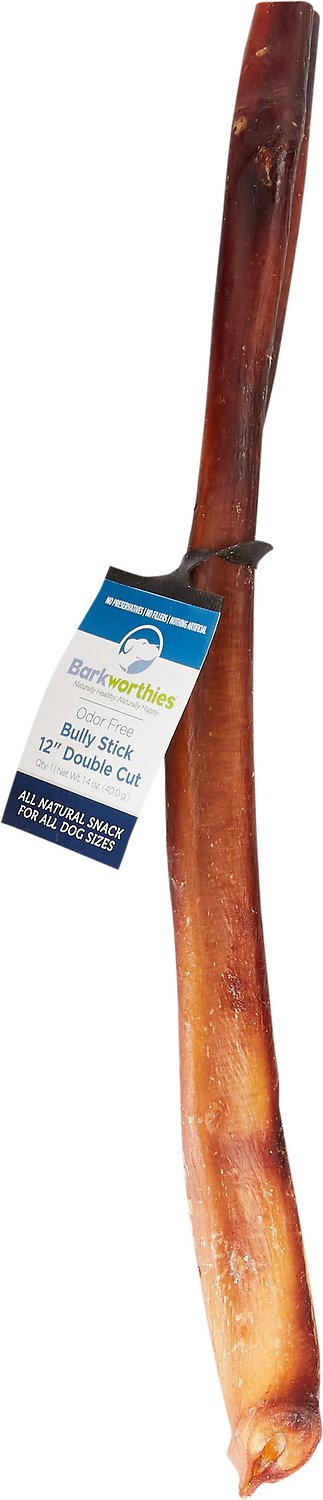 Barkworthies Odor-Free Double Cut 12" Bully Sticks Dog Treat