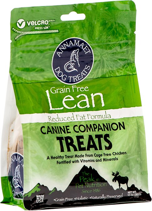 Annamaet Grain-Free Lean Reduced Fat Formula Dog Treats, 10-oz bag