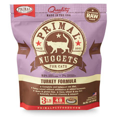 Primal Raw 1z Nuggets Turkey Formula Raw Frozen Cat Food
