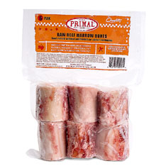 Primal Raw 2" Beef Marrow Bone Raw Frozen Dog Treat
