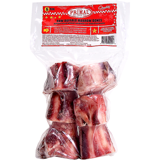Primal Raw 2" Buffalo Marrow Bone Raw Frozen Dog Treat