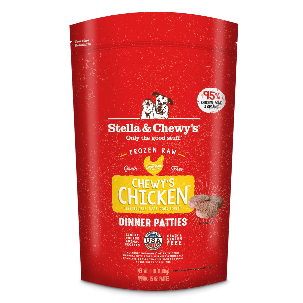 Stella & Chewy's Chewy's Chicken 1.5z Dinner Patties Grain-Free Raw Frozen Dog Food