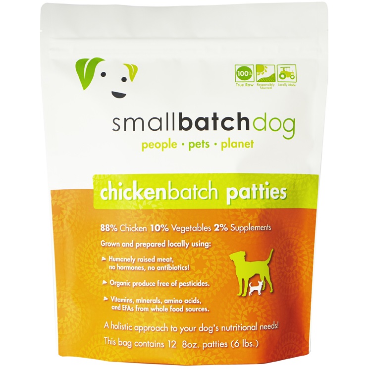 Smallbatch Dog Chicken Batch Patties Raw Frozen Dog Food, 6-lb