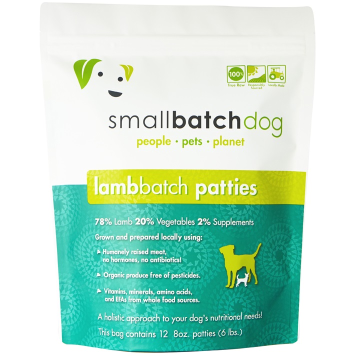Smallbatch Dog Lamb Batch Patties Raw Frozen Dog Food, 6-lb