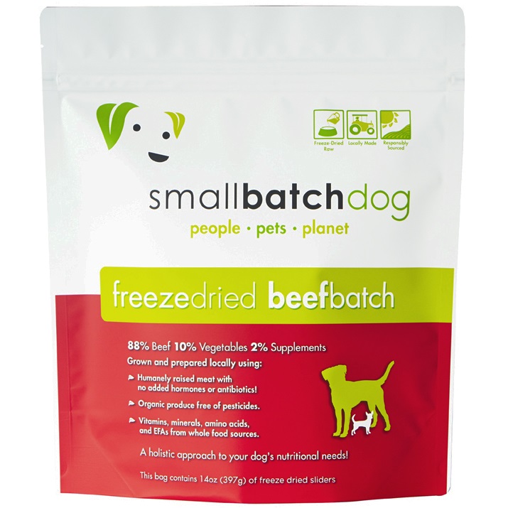 Smallbatch Dog Beef Batch Sliders Freeze-Dried Dog Food, 14-oz