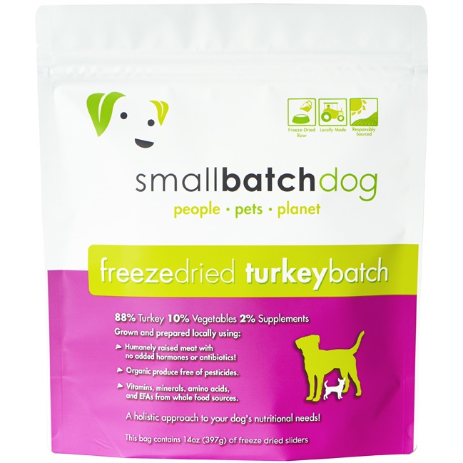 Smallbatch Dog Turkey Batch Sliders Freeze-Dried Dog Food, 14-oz