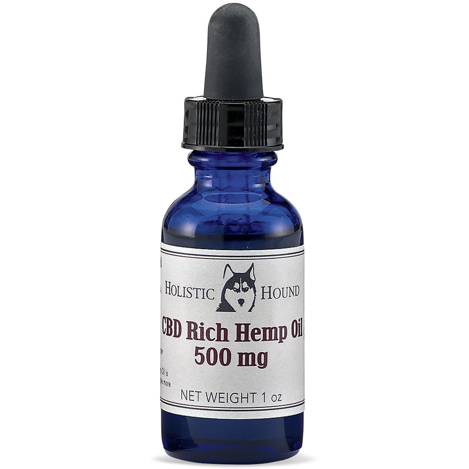 Holistic Hound CBD Hemp Oil Supplement for Dogs & Cats 1oz (500mg Active CBD)