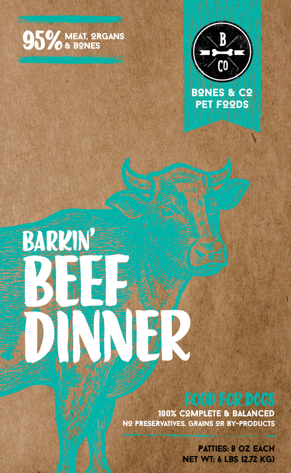 Bones & Co Barkin' Beef Dinner 1.5oz Mini Patties 3lbs