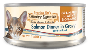 Grandma Mae's Country Naturals Grain-Free Salmon Dinner in Gravy Wet Cat Food, 5.5-oz