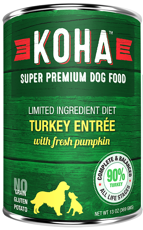 Koha Dog Food - Turkey Entrée - 13oz 12/cs